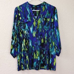 GNW Stretch Top Abstract Multi Color Print